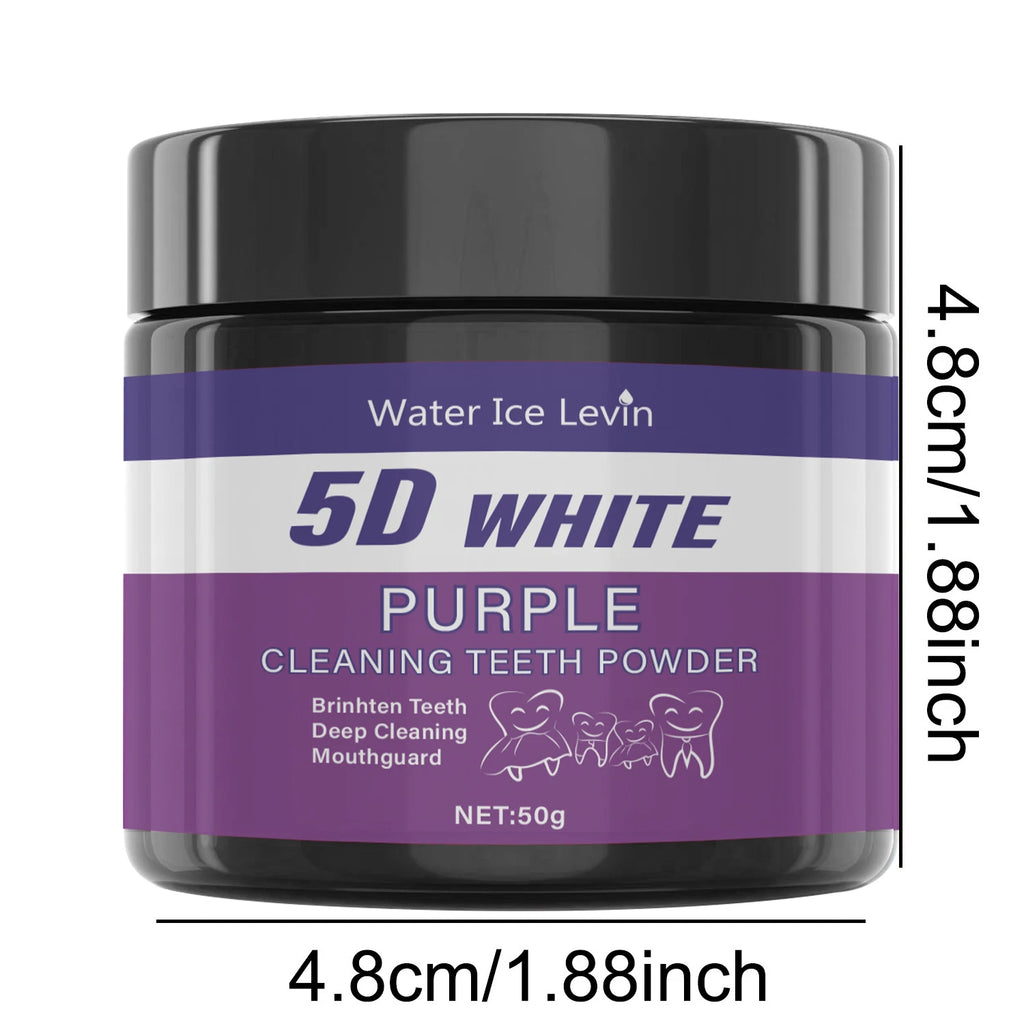 Purple Tooth Cleaning Powder - Sulfate-Free, Deep Cleaning and Polishing, Whitens Teeth in 5 Days, Portable for Daily Use and Travel