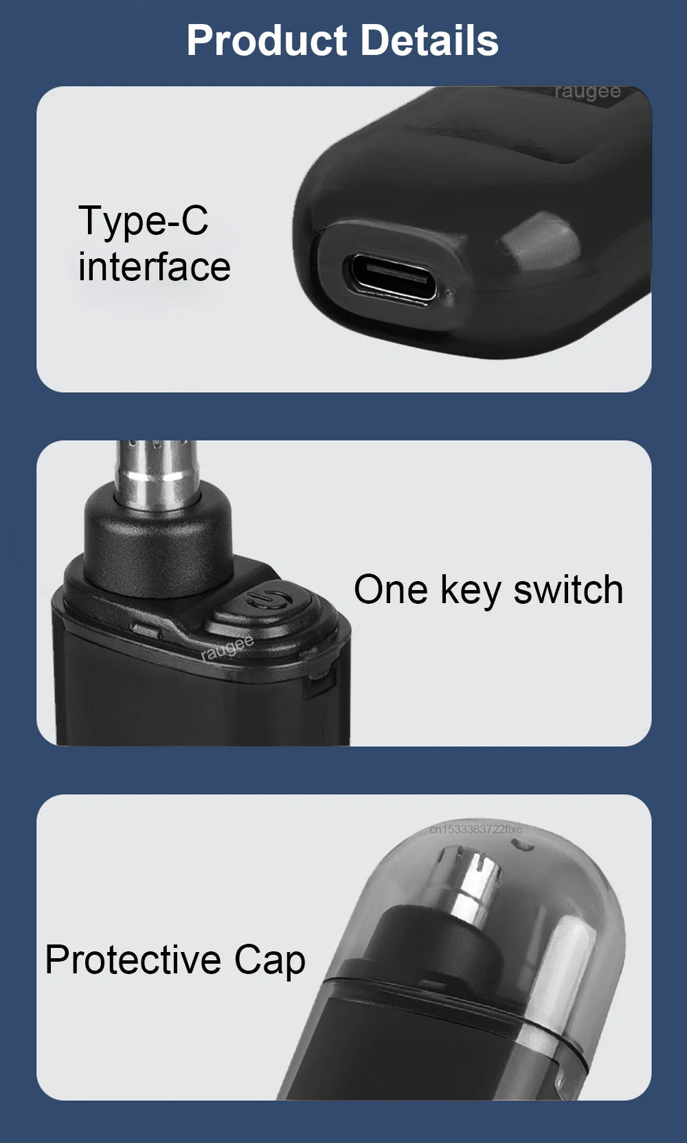 Nose Hair Trimmer Rechargeable Electric Nose Hair Remover Men Eyebrow Hair Shaving Razor Mini Pocket Portable Nose Hair Clipper